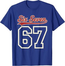 Camiseta de béisbol estilo camiseta unisex número 67 numerada seis siete