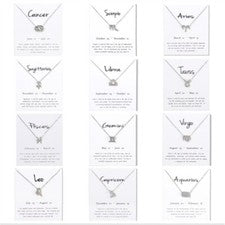 12 constelaciones zodiaco colgante collar joyería regalos de cumpleaños vendedor del Reino Unido