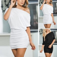 Vestido de punto para mujer en color puro con detalle de banda sexy y ajuste oversize