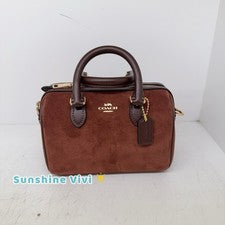 Bolso Bandolera Coach Mini Rowan CCF29 NUEVO CON ETIQUETAS Gamuza/Im/Marrón De Colección