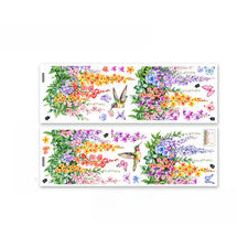 Calcomanía de pared de mariposa floral de dos piezas PVC 11,81 x 35,43 pulgadas decoración de fácil extracción
