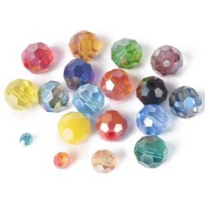 3/4/6/8mm Recubierto Redondo 32 Facetas Cristal Cuentas Sueltas DIY Joyería