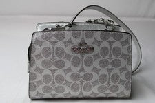 Bandolera Coach para mujer Gia Signature de lona BE5 gris/plateado talla única