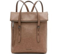 Mochila convertible de cuero sintético Calvin Klein Aurora para mujer - marrón/taupe