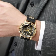 Relojes de pulsera simples de cuarzo con esfera grande de silicona para hombre