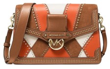 Nuevo Michael Kors Mujer Jessie Cuero Grande Solapa Bolso de Hombro Equipaje Multi