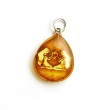 Ámbar Colgante Signo del Zodiaco Gemelo Plata 925 Ámbar Natural 90728