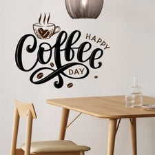 Calcomanía adhesiva de pared para dormitorio sala de estar café tema inglés aplicación hágalo usted mismo