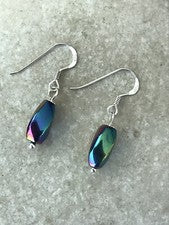 Pendientes de cuentas torcidas de hematita arco iris - Bolsa de regalo de plata de ley 925 - Envío y devolución
