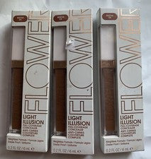 Lote De 3 Correctores Flor Belleza Luz Ilusión Cobertura Completa Moca D4 Nuevo