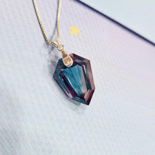 Colgante de piedras preciosas naturales de plata 925 con certificación GIE de alejandrita cambio de color de 40 quilates