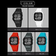 Reloj Digital Hombre Impermeable LED Luminoso Cronógrafo Alarma Reloj Deportivo