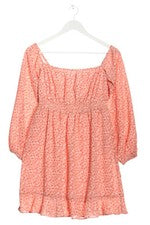 Vestido informal NA-KD estampado floral manga larga rosa talla 38