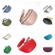 Bandolera italiana de cuero real bandolera bolso de cintura riñonera bolso de viaje nuevo