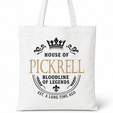 Bolso de Mano PICKRELL Family Surname House Of White Algodón