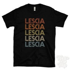 CAMISETA LESCIA ESTILO RETRO REPETIDO Hombre y Mujer Novedad Genial Nombre Regalo