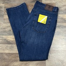 Pantalones de mezclilla azules para hombre CXL by Christian Lacroix calce regular pierna recta 38x32