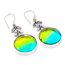 Pendiente de joyería de plata esterlina 925 hecho a mano con piedras...