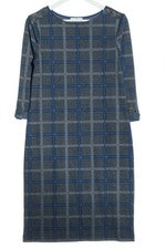 Vestido de punto edc by Esprit estampado a cuadros azul mujer talla 40 poliéster