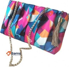JURLEA Bolso De Mano Dama Seda Multicolor Para Boda Cena Asa Larga
