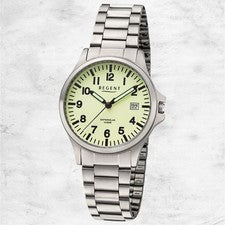 Regent Hombre Reloj Analógico Pulsera de Metal de Plata