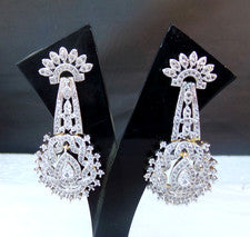 Conjunto de pendientes étnicos de joyería de moda chapados en oro de boda de Bollywood indio circonita cúbica