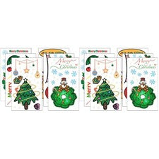 12 calcomanías de pared estilo Navidad dibujos animados decoración del hogar ventana tienda