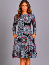 Nuevo con etiquetas Vestido túnica para mujer Sola Fide talla grande intrincado patrón medallón línea A