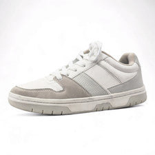 Zapatillas informales M&S blancas mezcladas - diseño de panel de cuero y gamuza PVP £35,00