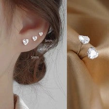 Pendientes de plata de ley 925 forma de corazón circonita forma de corazón pendientes pendientes pendientes