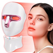 Set de Mascarilla y Cuidado de Cuello Terapia de Luz Roja: Luz LED Facial y Cuello de 7 Colores