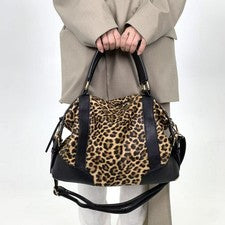 Bolso de mano vintage de leopardo para mujer, bolso de hombro grande, bolso bandolera monedero