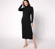 "Vestido midi de jersey de punto fino regular con control abdominal para mujer con control, XX-S A623039"