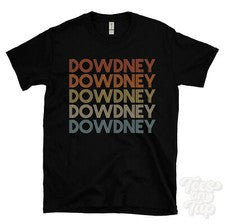 CAMISETA DOWDNEY ESTILO RETRO REPETIDO Hombre y Mujer Novedad Genial Nombre Regalo