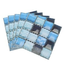 30 piezas Azulejos autoadhesivos de PVC duraderos para pared azul impermeable decoración del hogar