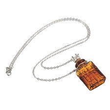 Collar Botella Perfume Vidrio | Botella Difusora de Aceite Esencial de 3ml con Corona
