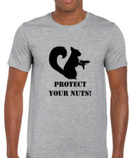 CAMISETA PROTEGE TUS NUECES PARA HOMBRE DIVERTIDA LINDA MODA DISEÑO DE BROMA AMANTE DE LOS ANIMALES