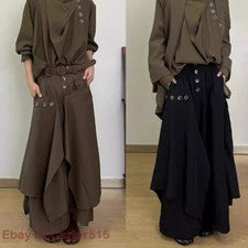 Pantalones sueltos informales estilo japonés para hombre retro irregulares de pierna ancha