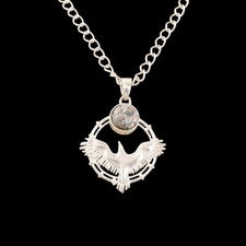 925 Plata de Ley Redonda Etíope Cobre Turquesa Piedra Esposa Colgante Joyería