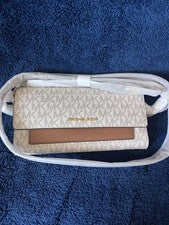 Cartera bandolera desmontable Michael Kors pequeña de cuero tostado/marrón para mujer