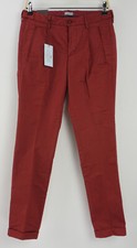 Nuevos pantalones chinos plisados Herman & Sons para hombre EU 46 US 30 rojo mezcla de algodón sarga