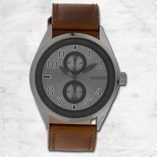 Oozoo Reloj De Pulsera Para Hombre Timepieces Analógico De Cuero Marrón UOC10028