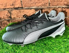 Nuevos botines de fútbol para hombre Puma KING Ultimate FG/AG 107809-01 negros/blancos talla 11