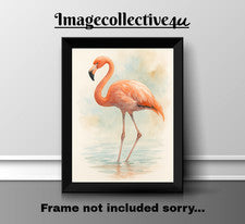 PÓSTER IMPRESO PÁJARO FLAMENCO A4 ARTE DE PARED DECORACIÓN DEL HOGAR REGALO NUEVO