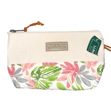 L.L.Bean Boat & Tote Floral Maine Lona Cremallera Superior Estuche sin asas compacto Nuevo con etiquetas