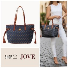 NUEVO $338 Bolso de Trabajo Dooney Bourke Gretta Bailey Monograma Azul Marino Neverfull Laptop