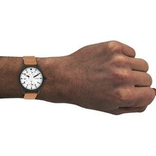 Oozoo Reloj Pulsera Hombre Relojes C11005 Analógico Cuero Naranja