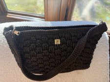Bolso de hombro marrón de ganchillo mediano para mujer Cartera estilo boho Bolso de mano Lina de colección”.