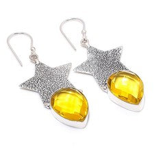 Pendiente de joyería de plata esterlina 925 hecho a mano con piedras...
