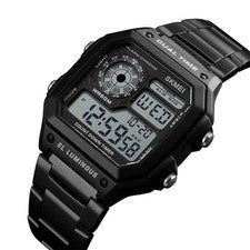 SKMEI Reloj Deportivo Digital Hombre Doble Hora LED 50M Impermeable Acero Inoxidable